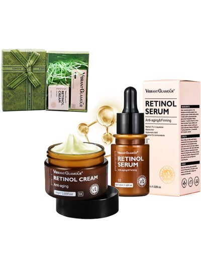 اشتري Retinol Facial Nutrition Set, Retinol Anti-Aging Cream 30g, Retinol Facial Essence 30ml, Anti-aging Repair (2-piece set) في السعودية