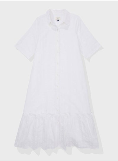 Buy Ruffle Detail Shirt Dress in Saudi Arabia