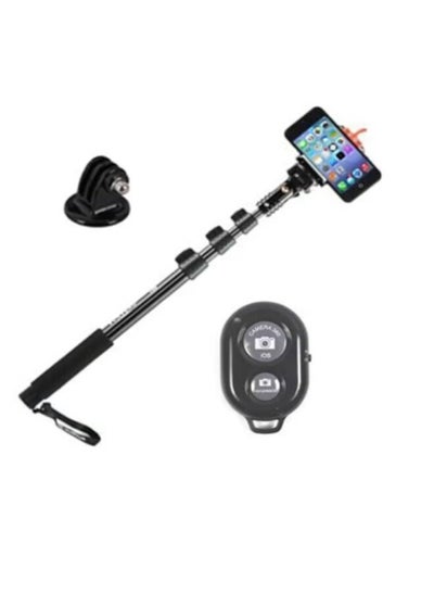 Buy Monopod Extendable Handheld Selfie Stick With Bluetooth Shutter Black in Saudi Arabia