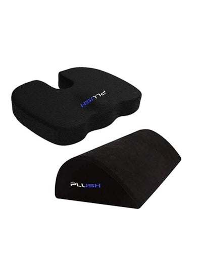 Buy Plush Seat Cushion for Office Chair Advanced Memory Foam Orthopedic Coccyx Support Pillow Relieves Tailbone Pain & Footrest for Under Desk at Work, Excellent Foot Stool Pillow for office in UAE