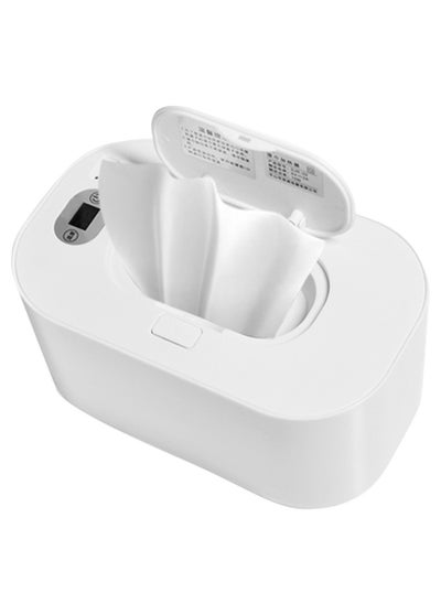 اشتري Baby Wipe Warmer with Digital Display Large Capacity Baby Wet Wipes Warmer Dispenser USB Powered White في السعودية