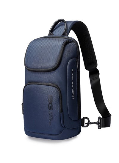 اشتري Sling Bag for Men, Waterproof Sling Backpack Crossbody Shoulder Bags Lightweight Chest Bag Travel Outdoor Daypack (Blue) في السعودية