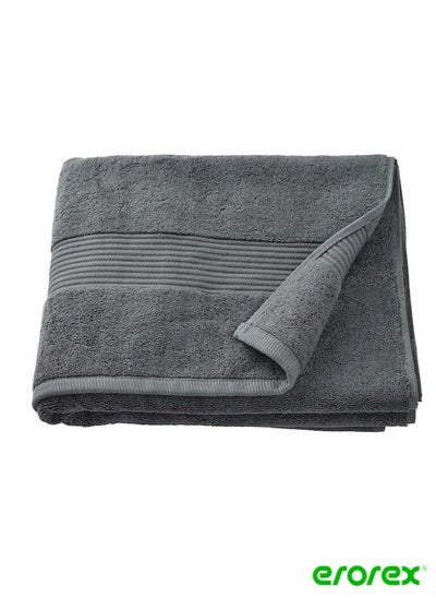 Buy Bath towel dark grey 70x140 cm in Saudi Arabia