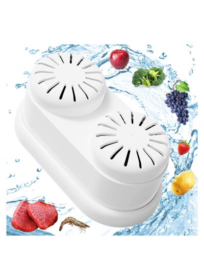 Buy Dual-Core Fruit and Vegetable Washing Machine, Fruit and Vegetable Cleaner with OH-ion Purification Technology for Deeply Clean Fruit/Vegetable/Meat/Grain (White) in UAE