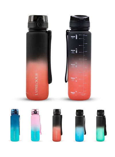 Buy LA' PRECIOUS 1L Water Bottle for Adults and Kids - USA Tritan Material Non-Toxic BPA Free - Fast Flow - Flip Top Leak Proof Lid and One Click Open in UAE