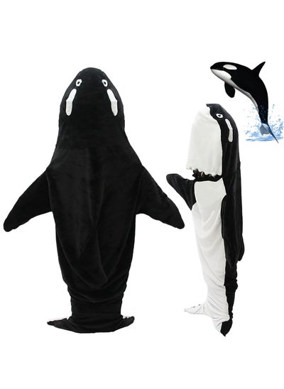 Buy Wearable Whales Blanket, Wearable Shark Blanket Hoodie, Whale Blanket for Adult Kids, Super Soft Cozy Flannel Wearable Blanket Hoodie, for Girls Interesting Blanket Gifts, L in Saudi Arabia