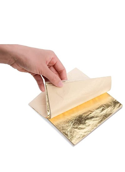 Buy 100 Gold Foil Sheets - 14 x 14cm Multipurpose Gold Foil for Nails, Art and DIY Projects, Picture Frames, Home Walls, Interiors and Many Art Decorations (Foils) in Saudi Arabia