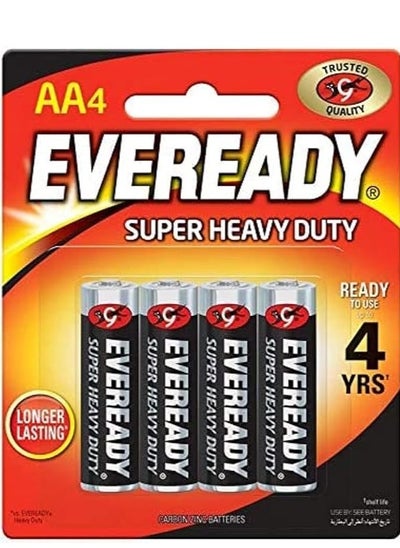 Buy Eveready Super Heavy Duty Battery, Size AA, Pack of 4 in Egypt