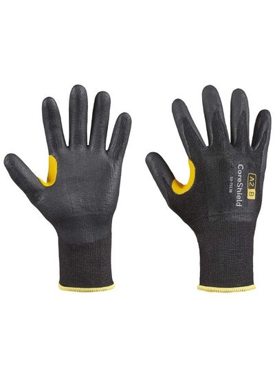 Buy Honeywell 22-7513B/9L CoreShield A2/B Coated Cut Resistant Safety Glove 13 Gauge HPPE Black Nitrile Coating in UAE