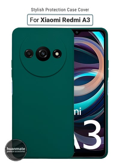 Buy Xiaomi Redmi A3 Silicone Cover Green - Premium 2.0mm TPU Silicon, Enhanced Camera Protection with Lens Shield, Shockproof & Water-Proof Cover for Xiaomi Redmi A3 in Saudi Arabia