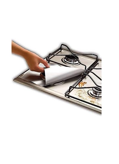 اشتري Square aluminum stove foil, size 25 x 25 cm, to protect and preserve the stove (30 pieces) في مصر