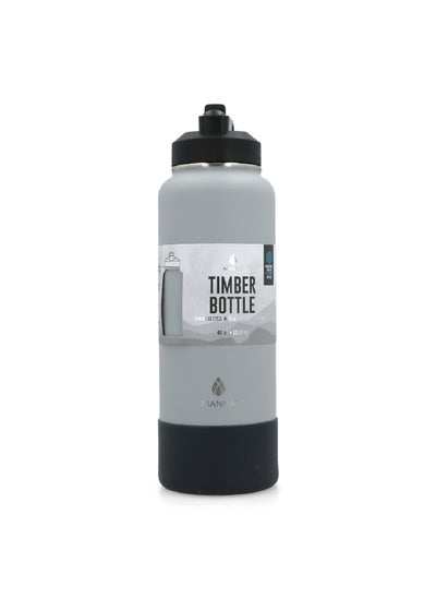 Buy Timber Stainless Steel BPA-Free Leak-Proof Water Bottle White and Black 40 oz in Saudi Arabia