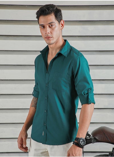 Buy Men Dark Green Shirts in UAE