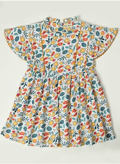 اشتري Cotton Fruit Print Lace Trim Dress في السعودية