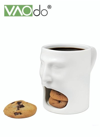 اشتري Cake Eater Mug Heat-resistant Face Coffee Cup Fun Drinking Ceramic Water Cup Gift for Men and Women في الامارات