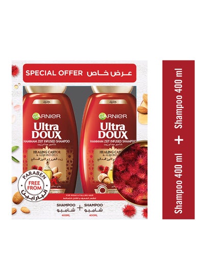 اشتري Ultra Doux Healing Cator & Almond Oils Shampoo 400+400 ml في الامارات