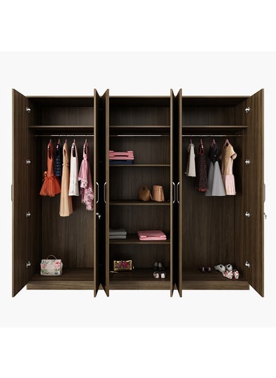 Buy Hilton 6-Door Wardrobe With Mirror 55 x 210 x 240 cm in Saudi Arabia