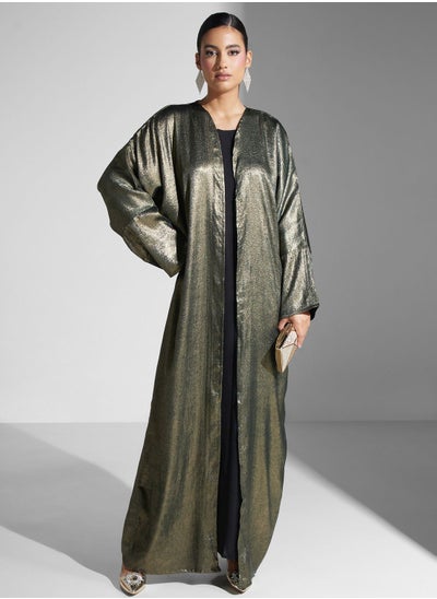 Buy Shimmer front open Abaya with Sheila in UAE