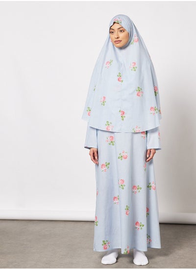 Buy Praying Dress With Floral Prints And Veil in Saudi Arabia