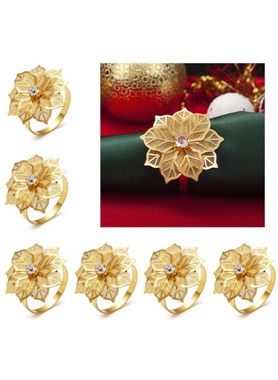 Buy Gold Napkin Rings Set of 6 Buckle Holder for Wedding Party Dinner Table Decoration in UAE