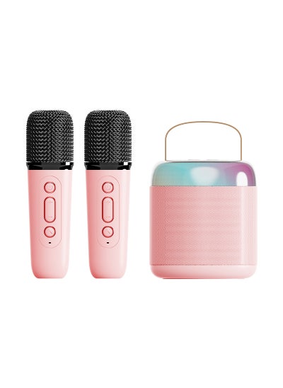 اشتري Cross-border Childrens K-song Bluetooth Speaker Home Wireless K-song Audio with Microphone Microphone K-song Bluetooth Small Audio Y2 pink [speaker 6W] في الامارات