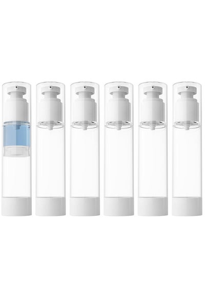 Buy 3.4 Oz 100ml Clear Airless Cosmetic Cream Pump Bottle Travel Size Dispenser Refillable Containers for Foundation Shampoo (Pack of 6) in Saudi Arabia