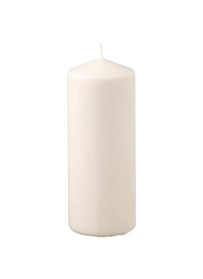 Buy Unscented pillar candle, natural, 19 cm in Saudi Arabia