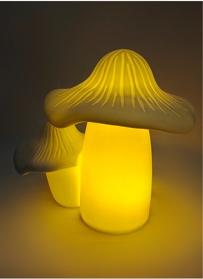 اشتري Handcrafted Ceramic Parent-Child Mushroom Night Light - Place on Children's Bedside, Accompanying Sweet Sleep في السعودية