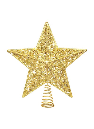 Buy Christmas Star Tree Topper, 12 Inch Gold Star Tree Topper for Christmas with Glitter Sequin Christmas Tree in Egypt