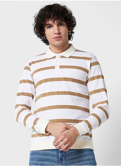 Buy Long Sleeve Striped Polo in Saudi Arabia