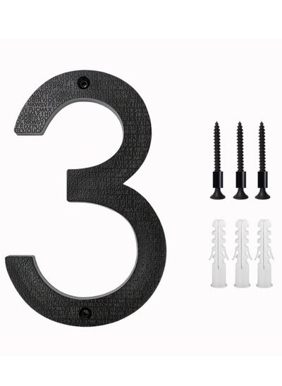 Buy 8’’ Modern Floating House Numbers for Outside Large Black Shadow Home Number with Nails Kit & Template Easy to Be Mounted for Exterior House Address Garage Gate Street Farmhouse Number 3 in Saudi Arabia