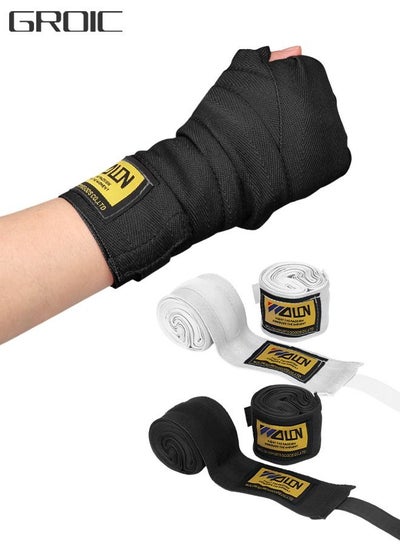 Buy 2 Pairs Professional Boxing Hand Wraps with Thumb Loop for Boxing，138 Inch 3.5 M Thumb Loop Bandages Wrist Wrap Protection for Muay Thai MMA Kickboxing Martial Arts Punching Bag Training in UAE