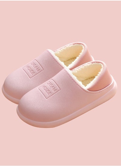 اشتري Autumn and Winter All-inclusive Waterproof Cotton Bedroom Slippers Non-slip Wear-resistant Warm Home Indoor Slippers for Women في الامارات