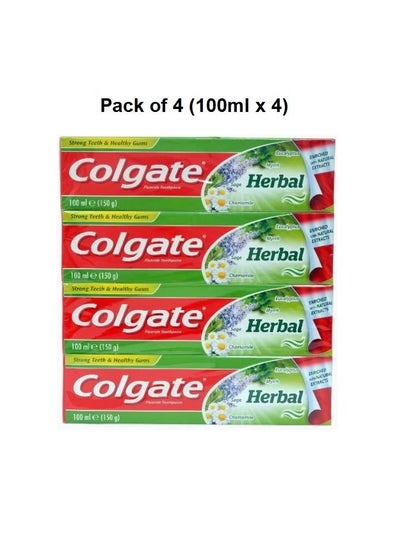 اشتري 4-Piece Herbal Fluoride Toothpaste Set 4x 100ml في الامارات