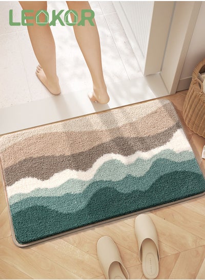 Buy Fast Drying Bath Mat Bathroom Rug Mat Extra Soft And Absorbent Bath Mat With Rubber Non-Slip Bottom 40*60CM in Saudi Arabia