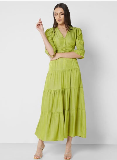 Buy Puff Sleeve Tiered Dress in Saudi Arabia