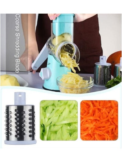 Buy Manual Vegetable Cutter Blue /White/Silver in Saudi Arabia