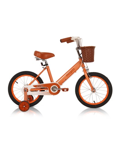 Buy Mogoo Kids Retro Classic Style Vintage Basket Road Bike with Training Wheels for 5-8 Years 16 Inch Orange in UAE