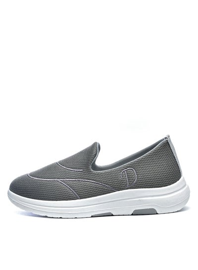 Buy Side Embroidered Slip-on Knit Grey Sneakers For Women in Egypt
