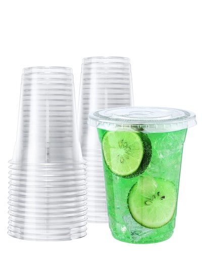 Buy 100 Pack 12oz Plastic Cups with Lids in Egypt