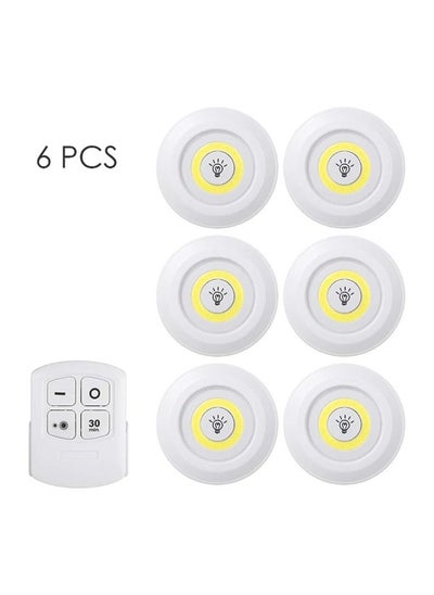 Buy Eacam 6 Packs-Wireless 4.5v 1W COB LED Touch Sensor Control with Remote Controller Night Lamp Under Cabinet Light Battery Powered Operated for Cabinet Wall Stairs in Egypt