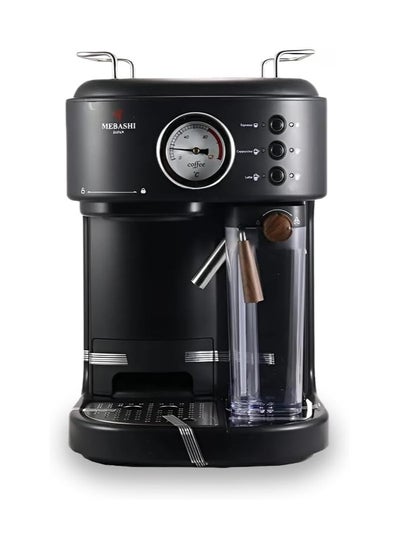 Buy MEBASHI ME-ECM2500 Espresso Coffee Machine with 500ml Milk Tank - 1.5L, 15 Bar, Black, One Button Operation (Black) in UAE