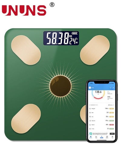 اشتري Electronic Weight Scale,Bluetooth Smart Body Fat Body Composition Scales,Solar power supply And Usb Charging,Body Composition Monitors With Smartphone App For Family في السعودية