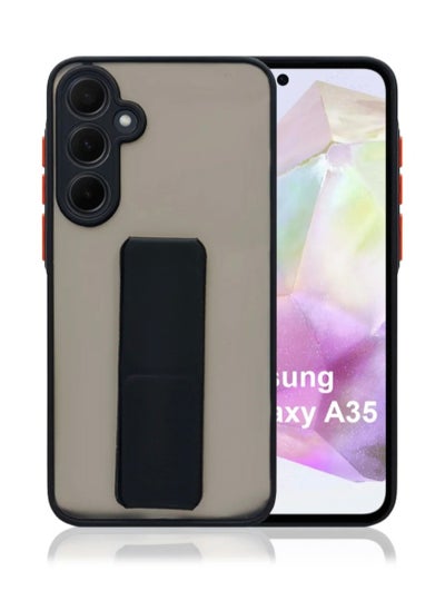 Buy Case Cover For Samsung Galaxy A35 - With Raised Edges To Protect The Camera - With Magnetic Hand Grip 3 in 1 Black in Saudi Arabia