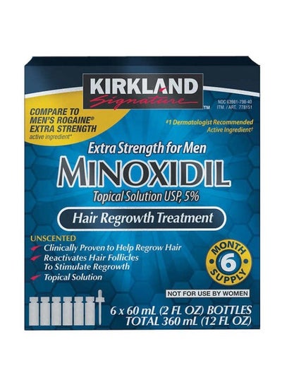 Buy Minoxidil 5% Extra Strength Hair Regrowth Bottles 60ml Pack Of 6 in UAE