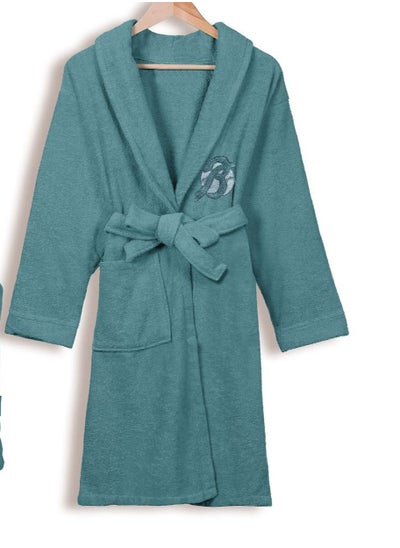 Buy Cotton bathrobe with a pocket for unisex, 100% Egyptian cotton, ultra-soft, highly water-absorbent, color-fast and modern, ideal for daily use, resorts and spas.2XL in UAE