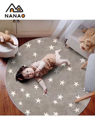 Buy Kids Play Mat Baby Nursery Rug Round Baby Round Play Pad Crawling Mat Star Baby Blanket Mat Rug for Kids Children Toddlers Bedroom(Round 80 CM) in Saudi Arabia