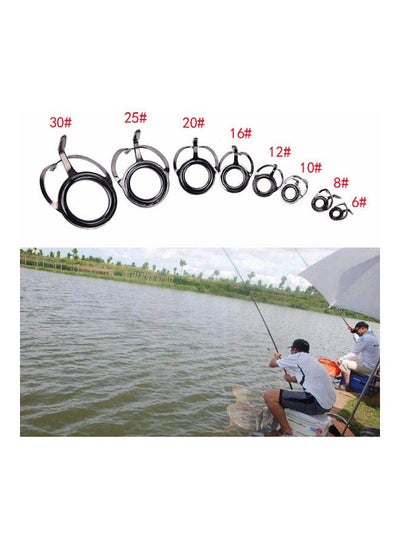 Buy Pieces Of 75 Dual Legs Stainless Steel Fishing Rod Guides Top Tips Set Eye Rings 20 x 10 20cm in UAE