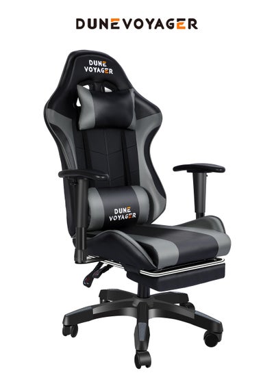 Buy Esports Video Gaming Chair Office Chair Computer Chair With Pedals, with 2D Adjustable Armrests, Memory Foam Seat, Adjustable Backrest (90°-135°), Lumbar and Head Pillow, 360-Degree Swivel, PU Leather for Gaming, Working, Relaxing in Saudi Arabia