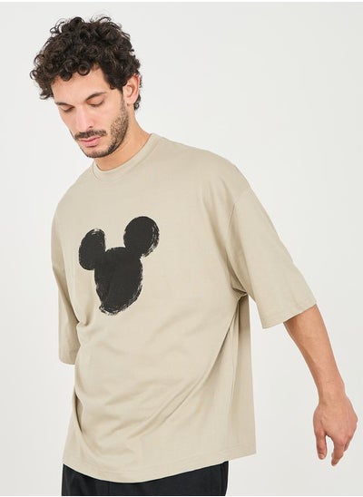 اشتري Mickey Mouse Graphic Print Boxy Fit T-shirt في السعودية